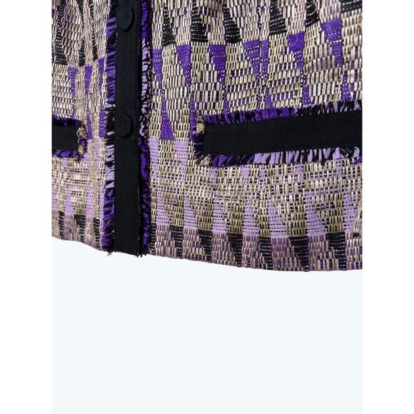 Doncaster Womens Cropped Blazer Size 4 Purple Black - Picture 4 of 8